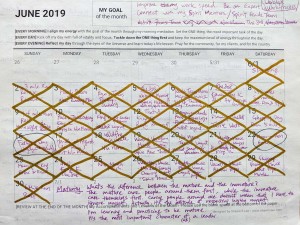 Planner for July and Reflection on June 2019