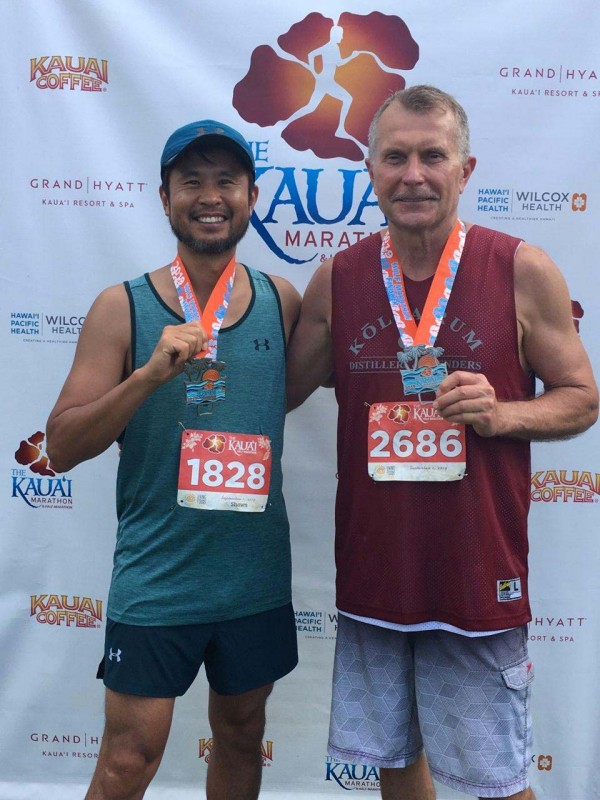 Kauai Half Marathon 2019 Shawn S Lee with Bob